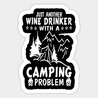 Wine drinker with a camping Sticker
